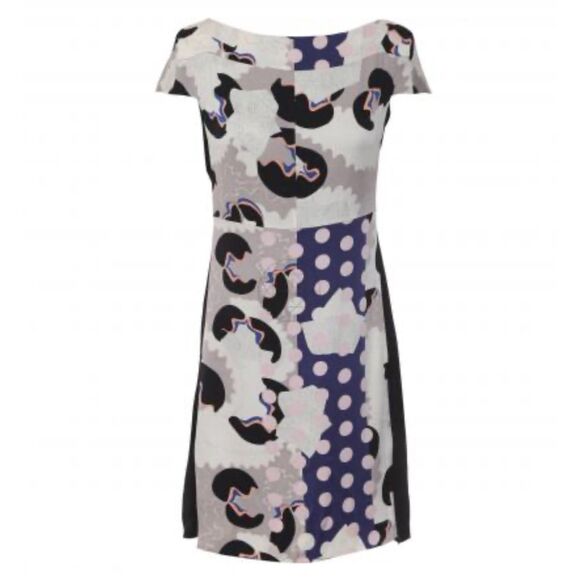 ~ Vtg 6 Diane Von Furstenberg Silk Dress Asami Print Graphic Abstract DVF Multi - Picture 1 of 16